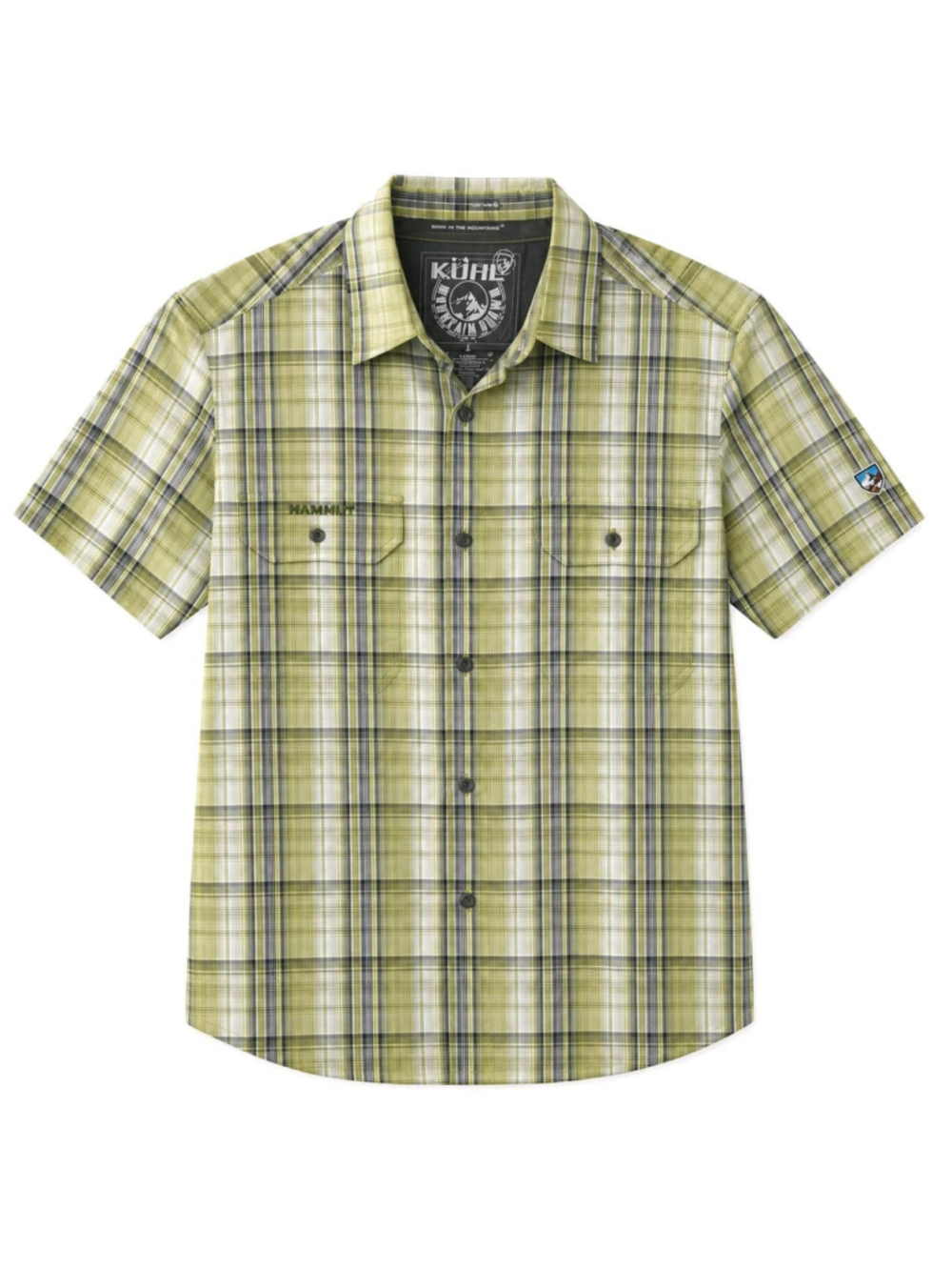 Kuhl Mountain Grown ELUXOR Button Shirt Mens S Green Plaid Hiking Outdoor Camp